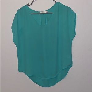 Turquoise short sleeved blouse